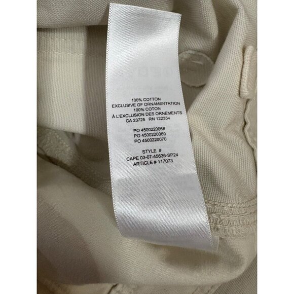 NWT Aritzia TNA Greenwich Cotton Canvas Utility Midi Skirt Ivory Birch-sz 12 - Picture 11 of 12